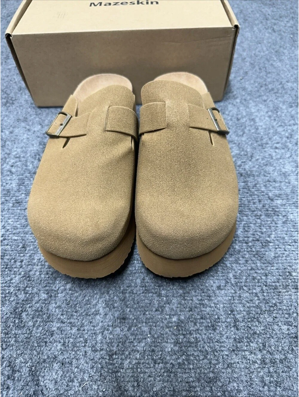 Women’s Mazeskin Platform Clogs Chestnut Size 11